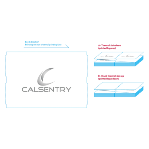 Calsentry direct thermal fan-fold guest passes, 4x6 inches, designed for easy printing and secure guest identification