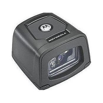 Motorola fixed mount barcode scanner and hand scanner device with sleek design and ergonomic grip.